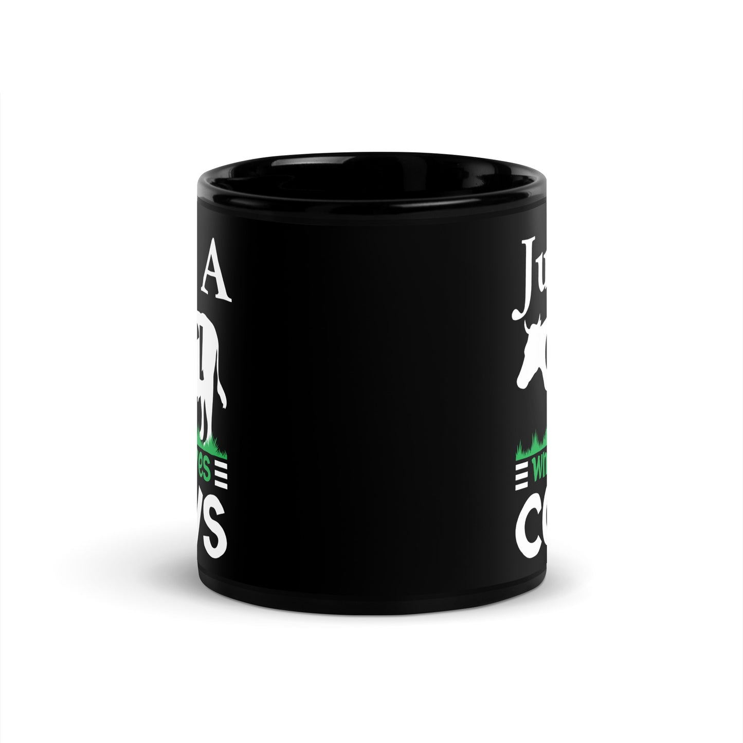 Its Girl who Loves Cows | Black Glossy Mug