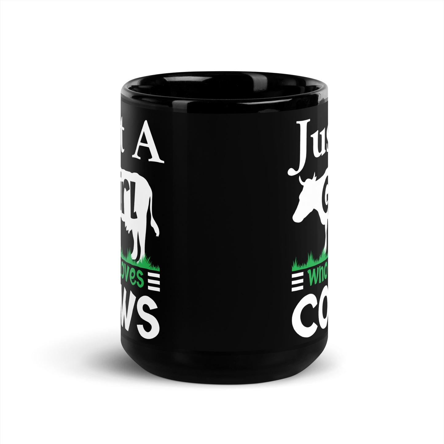 Its Girl who Loves Cows | Black Glossy Mug