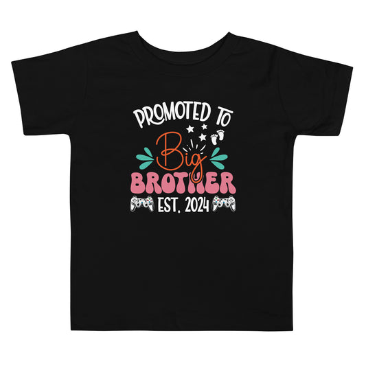 Promoted to Big Brother | Toddler Short Sleeve 100% Cotton T-Shirt