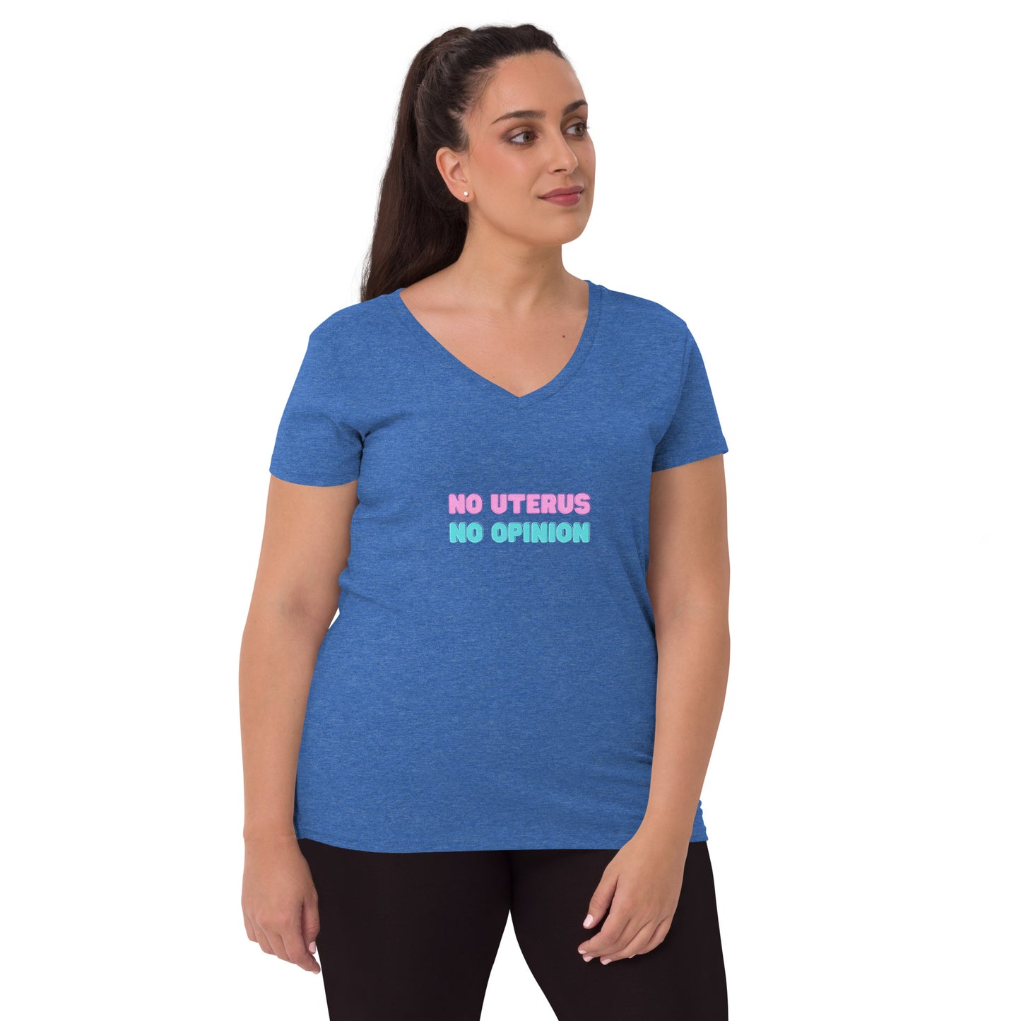 Women’s Recycled V-Neck T-shirt - No Uterus No Opinion