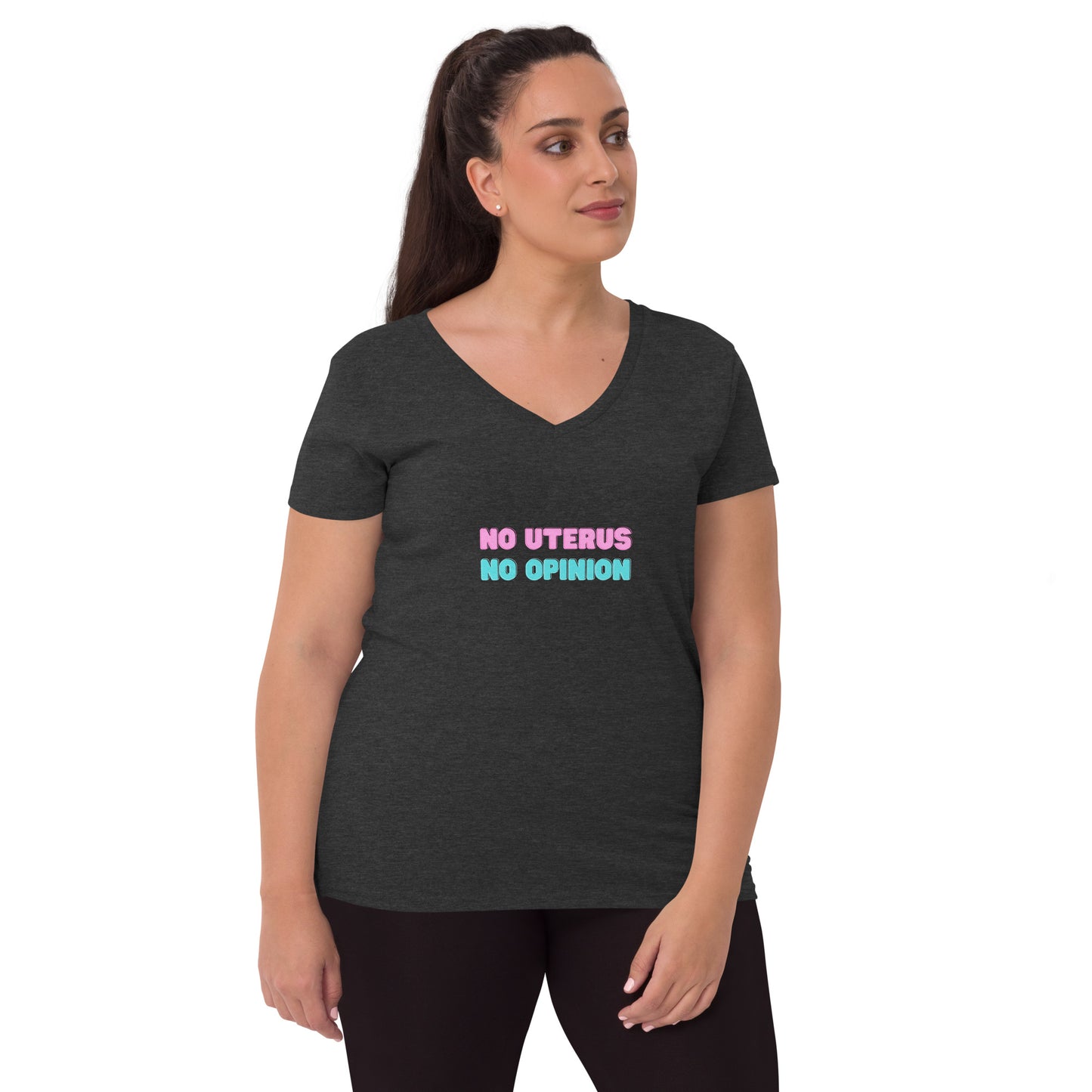 Women’s Recycled V-Neck T-shirt - No Uterus No Opinion