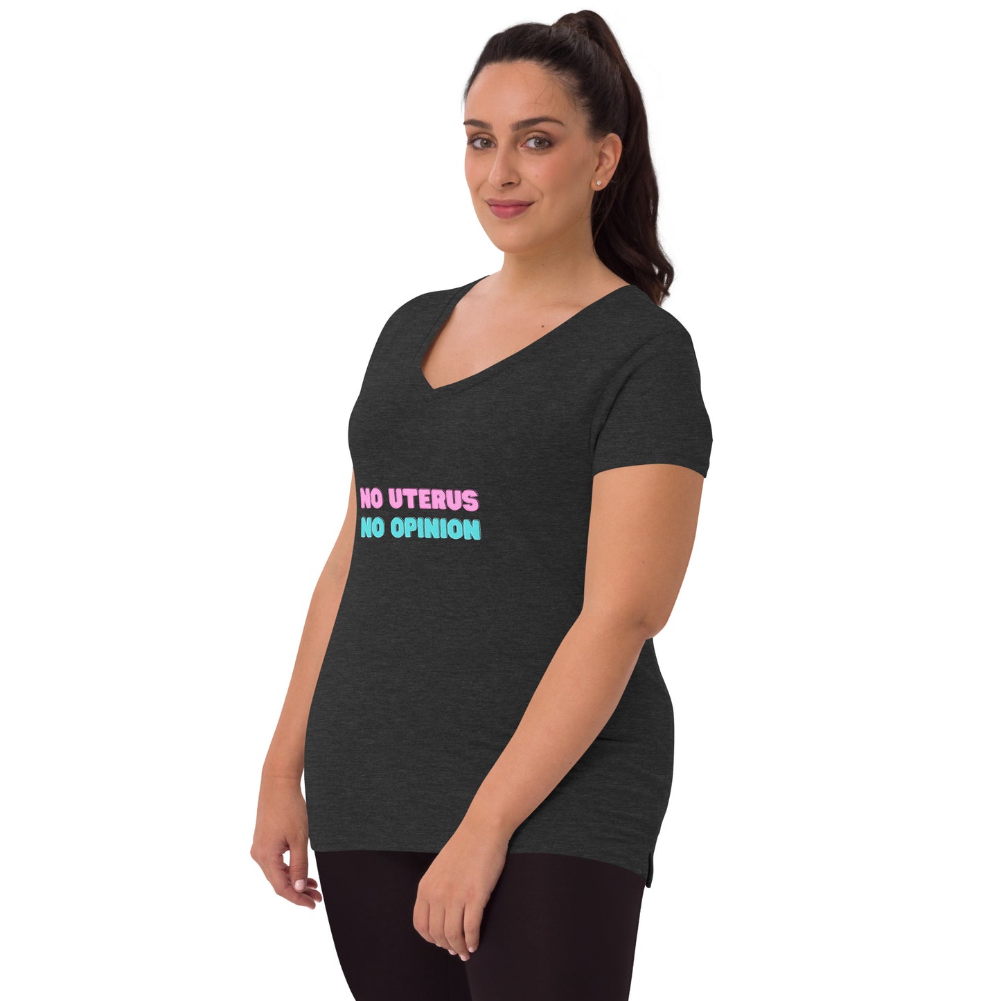 Women’s Recycled V-Neck T-shirt - No Uterus No Opinion