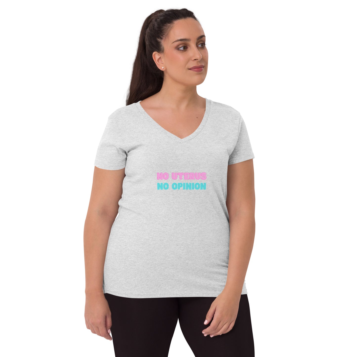 Women’s Recycled V-Neck T-shirt - No Uterus No Opinion