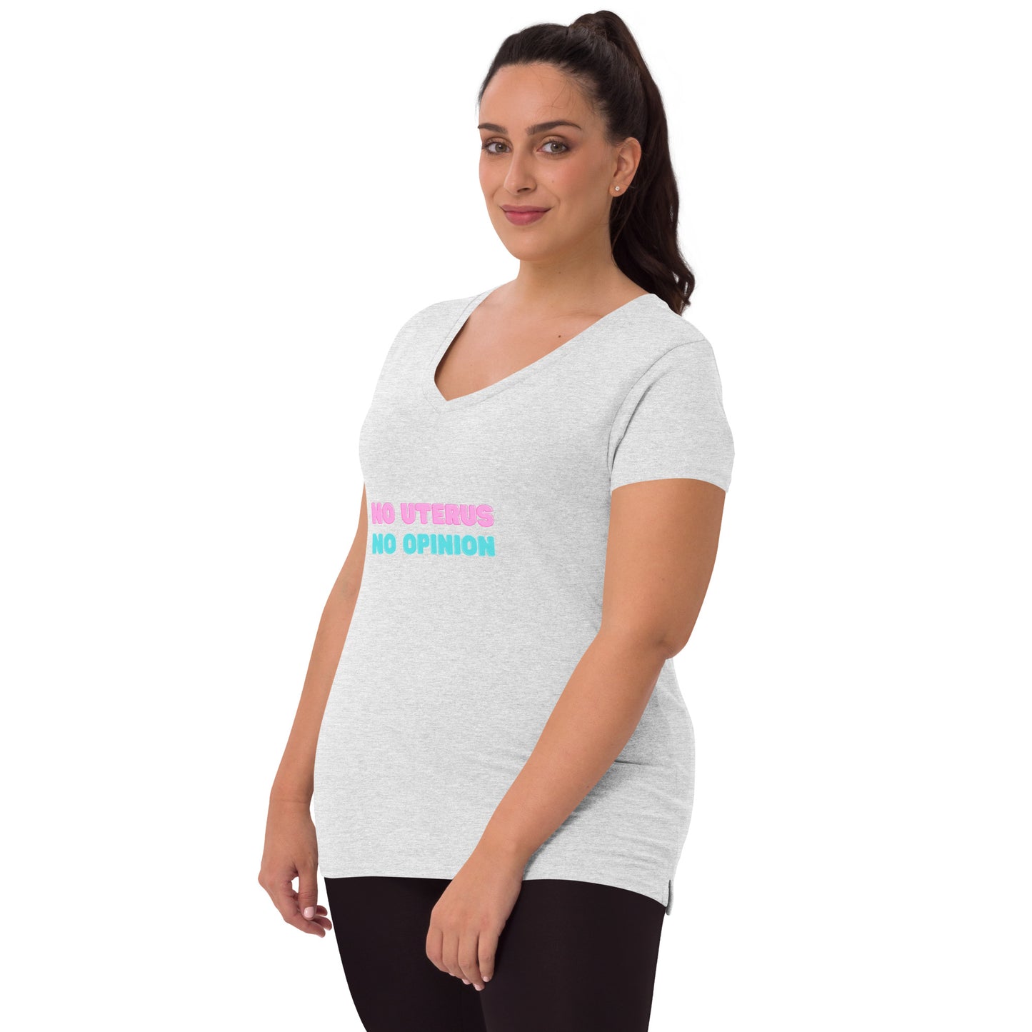 Women’s Recycled V-Neck T-shirt - No Uterus No Opinion